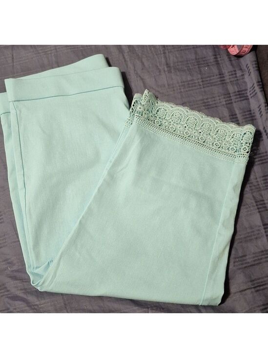 Real Size Bride Pants - Real Size blue Capri crochet accent 16 x 18 Nwot
